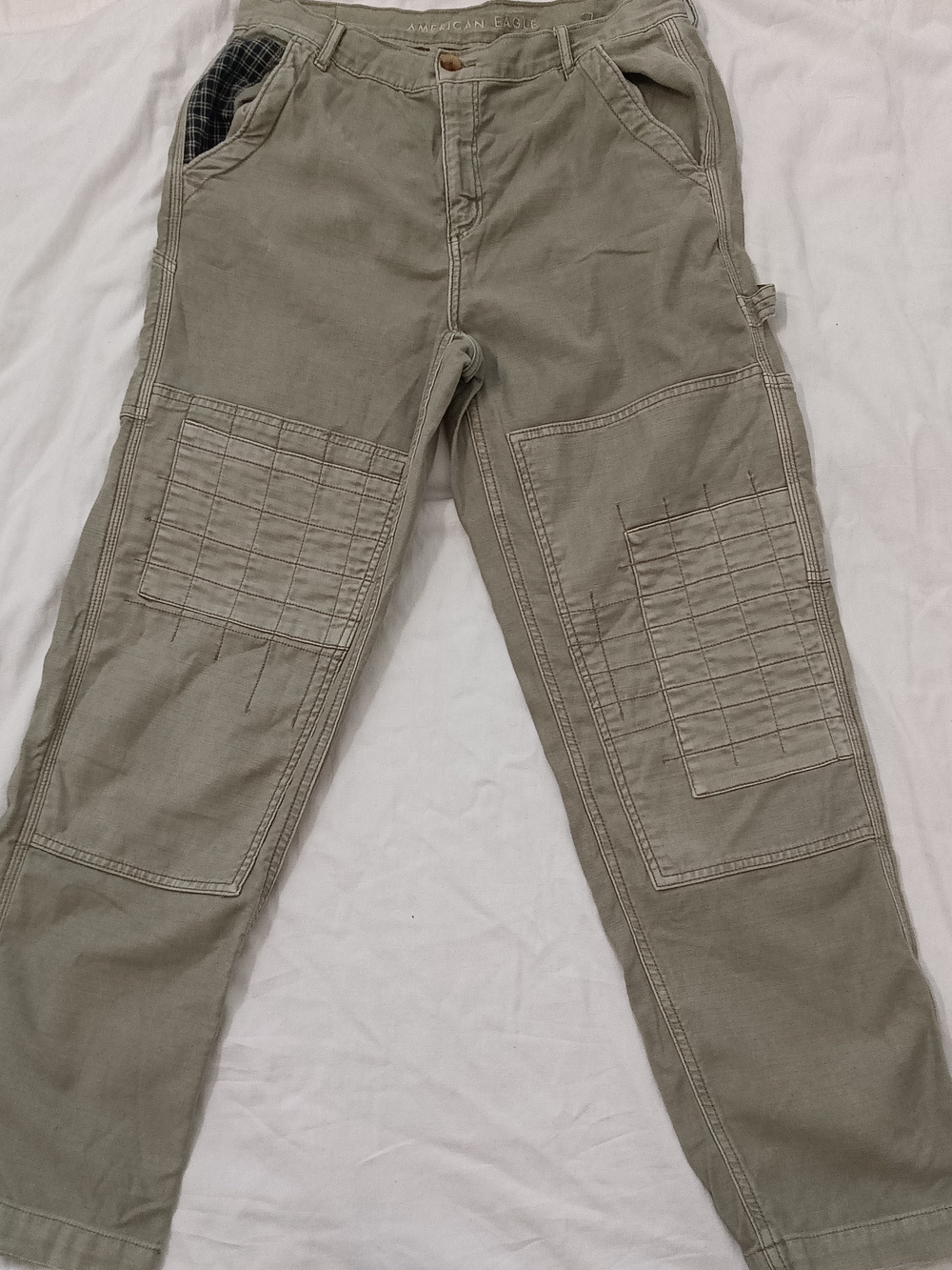 American Eagle Outfitters Dark Sage Green Utility Carpenter Pants Size 10